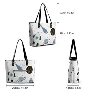 Womens Handbag Star Rocket Leather Tote Bag Top Handle Satchel Bags For Lady