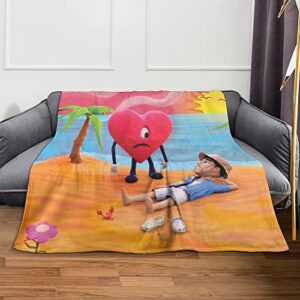 Cute Cartoon Blanket, Hip Hop Personalized Bed Throws, Ultra Soft Cozy Flannel Throw Blanket for Couch Bed Sofa, Comfortable Lightweight Super Soft Blankets 60X50 Inch for All Season (Cartoon 2)