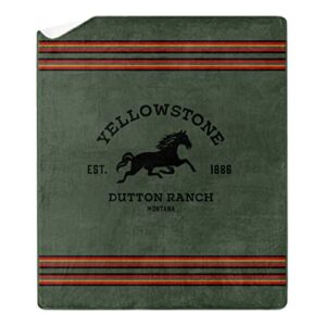 northwest yellowstone silk touch sherpa throw blanket, 60″ x 70″, ranch blanket