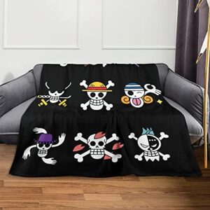 cool anime blanket, japanese anime characters printing bed throws, ultra soft cozy flannel throw blanket for couch bed sofa, comfortable lightweight blankets 80x60 inch for all season (anime 2)