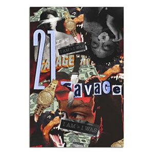 album cover poster 21 savage poster i am i was art wall canvas pictures for modern room decor prints unframed 12″ x 18″