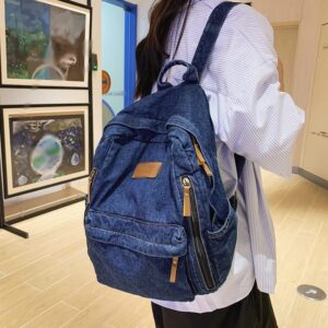 DINGZZ Fashion Ladies Canvas School Backpack Trendy Denim Travel Student Bag College Backpack (Color : E, Size : 32 * 13 * 38CM)