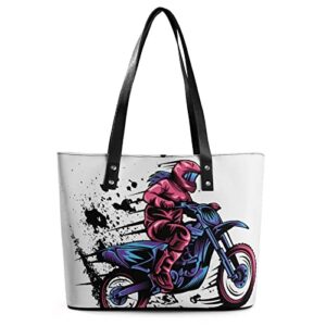 womens handbag motorcycle leather tote bag top handle satchel bags for lady