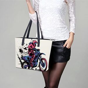 Womens Handbag Motorcycle Leather Tote Bag Top Handle Satchel Bags For Lady