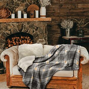 Northwest Yellowstone Silk Touch Sherpa Throw Blanket with Storage Strap Handle, 60" x 70", Dutton Plaid