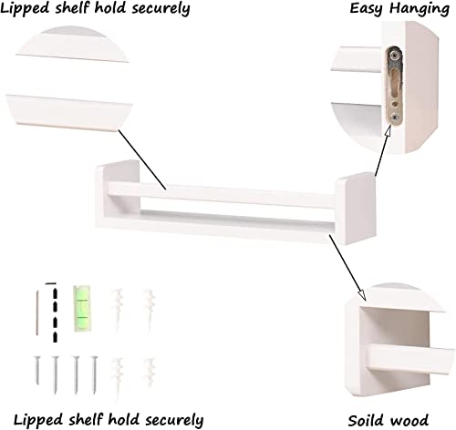 Nursery Floating Shelf, Wall Mounted Nursery Book Shelves,Set of 2 Rustic U Shaped Book Shelf Organizer for Farmhouse Decor,Corner Display Hanging Spice Rack for Bathroom Kitchen.