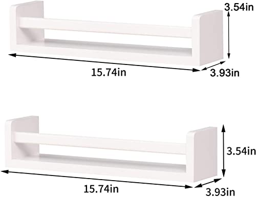 Nursery Floating Shelf, Wall Mounted Nursery Book Shelves,Set of 2 Rustic U Shaped Book Shelf Organizer for Farmhouse Decor,Corner Display Hanging Spice Rack for Bathroom Kitchen.