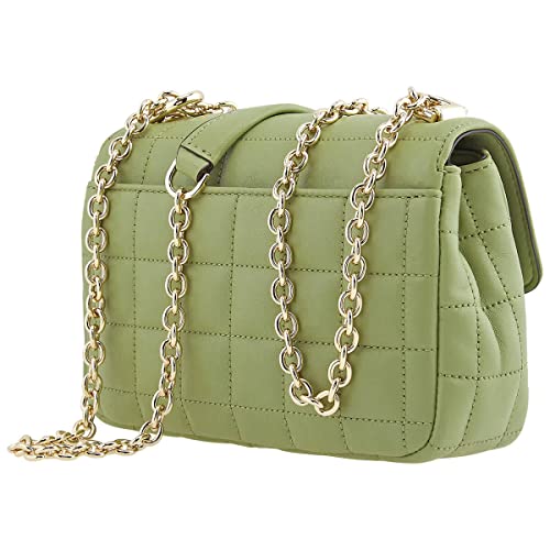 Michael Kors Ladies Soho Small Leather And Chain Shoulder Bag - Light Sage