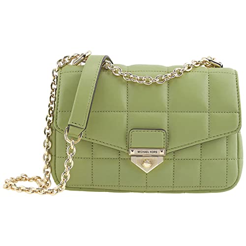 Michael Kors Ladies Soho Small Leather And Chain Shoulder Bag - Light Sage