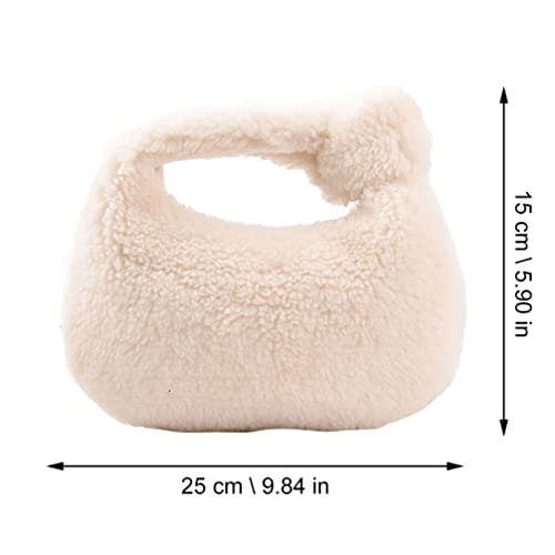 VALICLUD Dumpling Bag Plush Fashion Sundries Bag Dumpling Bag for girl Plush Handbag Dumpling Handbag Plush