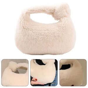 VALICLUD Dumpling Bag Plush Fashion Sundries Bag Dumpling Bag for girl Plush Handbag Dumpling Handbag Plush