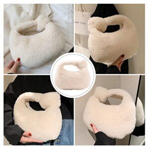 VALICLUD Dumpling Bag Plush Fashion Sundries Bag Dumpling Bag for girl Plush Handbag Dumpling Handbag Plush