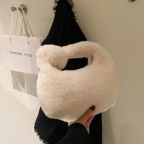 VALICLUD Dumpling Bag Plush Fashion Sundries Bag Dumpling Bag for girl Plush Handbag Dumpling Handbag Plush