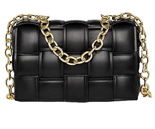 Black Cute Handbag Big Purse,Lady Shoulder Bags, Tote Bag with Fashion Rivet Chain,with Magnetic Buckle Closure