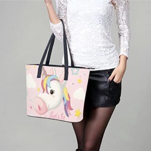 Womens Handbag Unicorn Leather Tote Bag Top Handle Satchel Bags For Lady