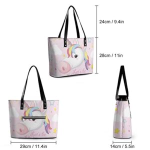 Womens Handbag Unicorn Leather Tote Bag Top Handle Satchel Bags For Lady