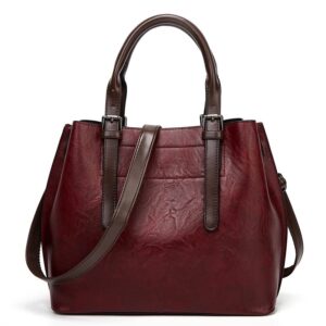 kkp versatile handbag high texture women’s large capacity single shoulder messenger bag-claret