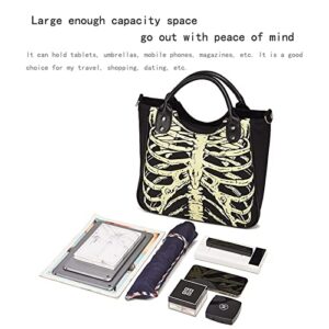 MEOKIM Gothic Backpack Canvas Bag Luminous Fashion Skull Crossbody Printed Bag Zipper Luminous Striped Shoulder Bag (Sternum Bag)