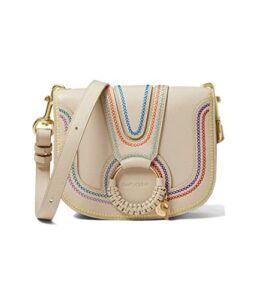 see by chloe hana small suede & leather crossbody cement beige one size