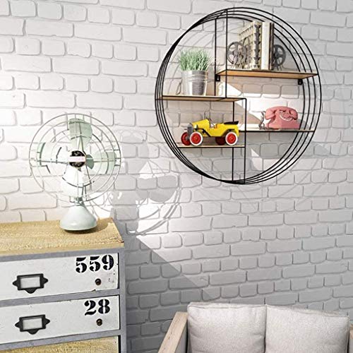 QUUL Contemporary 4 Tier Wall Shelf, Decorative Wall Shelf for Bedroom Living Room Kitchen Office Round (Size : Large:80 * 21 * 80cm)
