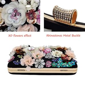 Women Floral Evening Clutch Bag Bride Purse Flower Wedding Handbags Party Prom Chain Bag