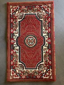 yhsf traditional floral design area rug (red, 2 feet x 3 feet 4 inches)