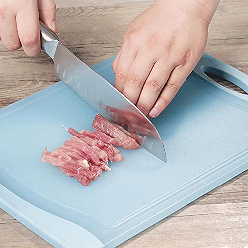 WHLONG Chopping Board-Plastic Chopping Board- for Kitchen with Juice Grooves， Non-Porous Easy to Grip Cutting Boards ( Color : Pink )