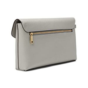 COACH Cross Grain Leather Wyn Wristlet Dove Grey One Size