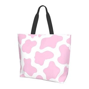 gelxicu cute shoulder tote bags cow printed casual bag cute shoulder handbags shopping handbag grocery bags