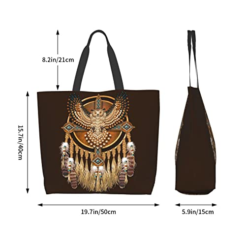 Gelxicu Native American Shoulder Tote Bags Indian Casual Bag Native Shoulder Shopping Handbag Grocery Bags