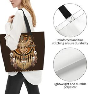 Gelxicu Native American Shoulder Tote Bags Indian Casual Bag Native Shoulder Shopping Handbag Grocery Bags