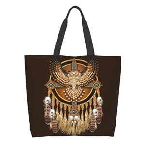 Gelxicu Native American Shoulder Tote Bags Indian Casual Bag Native Shoulder Shopping Handbag Grocery Bags