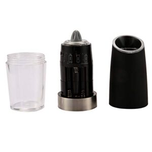 REHOC Premium Gravity Electric Salt and Pepper Grinder 2 Battery Powered Salt Shakers, Automatic Hand Pepper Mills with LED Light, Adjustable Coarseness (Black)