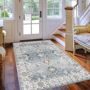 HY HAO YUN LAI Non Slip Runners for Hallways,Washable Hallway Runner Rug,Long Ultra Soft Kitchen Runner Rug,Non Shedding Accent Farmhouse Runner Rugs (Grey, 5X7)