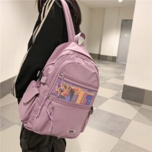 DINGZZ Waterproof Nylon Women's Backpack Durable Travel Rucksack Schoolbag Backpacks for Teenage Girls (Color : D, Size : 31 * 17 * 45CM)