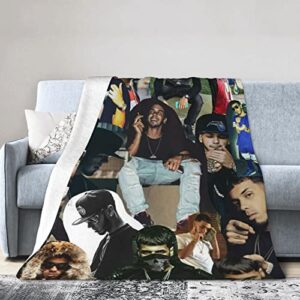 ishaanav anuel music and aa throw blanket for couch sofa fluffy microfiber fleece throw soft, cozy, lightweight anuel music and aa