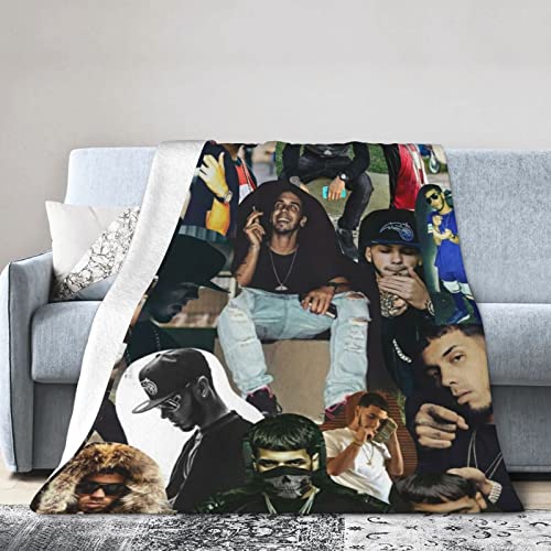 ISHAANAV Anuel Music and AA Throw Blanket for Couch Sofa Fluffy Microfiber Fleece Throw Soft, Cozy, Lightweight Anuel Music and AA