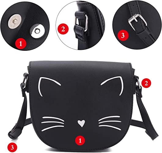 Cute Purses for Teen Girls Small Purse and Crossbody Bags for Women with Chain Strap,Fashion Preteen Purses Cat Black