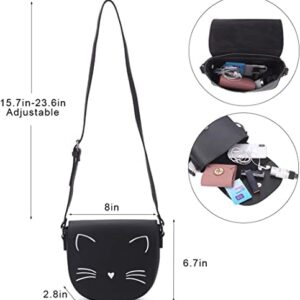 Cute Purses for Teen Girls Small Purse and Crossbody Bags for Women with Chain Strap,Fashion Preteen Purses Cat Black