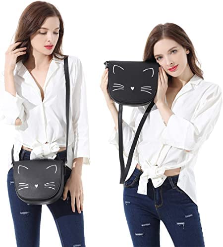 Cute Purses for Teen Girls Small Purse and Crossbody Bags for Women with Chain Strap,Fashion Preteen Purses Cat Black