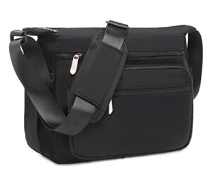 shaelyka large shoulder bag with padded shoulder strap, water- resistant crossbody bag for women, black