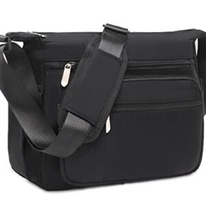 Shaelyka Large Shoulder Bag with PADDED Shoulder Strap, Water- Resistant Crossbody Bag for Women, Black