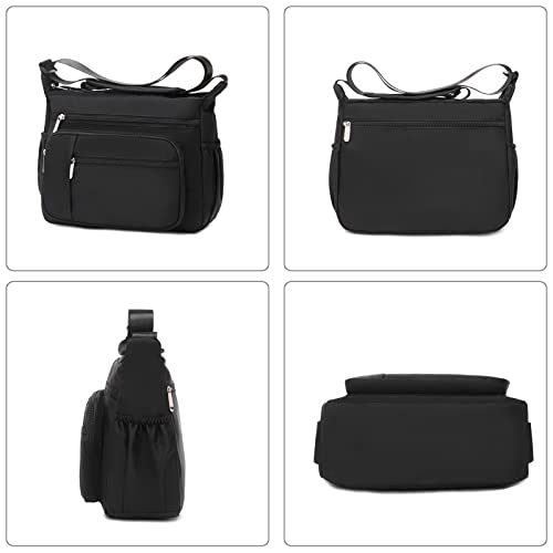 Shaelyka Large Shoulder Bag with PADDED Shoulder Strap, Water- Resistant Crossbody Bag for Women, Black