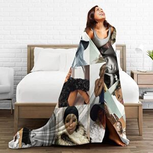 ISHAANAV Mary Music J and Blige Throw Blanket for Couch Sofa Fluffy Microfiber Fleece Throw Soft, Cozy, Lightweight Mary Music J and Blige