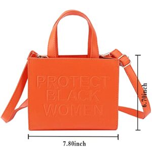 Qiayime Protect Black Women Purse and Handbag Ladies Fashion Leather Top Handle Satchel Tote bag Crossbody Shoulder bags set (orange set)