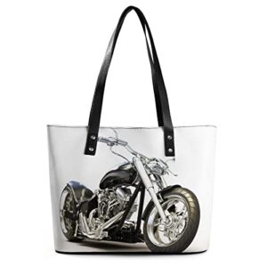 womens handbag black motorcycle leather tote bag top handle satchel bags for lady