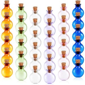 sumind 36 pieces mini glass bottles jars with cork stoppers colored wishing bottle small potion bottles spell jars decorative tiny glass jars vintage medicine vials for wedding party diy decoration