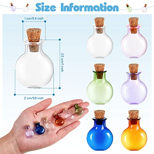 Sumind 36 Pieces Mini Glass Bottles Jars with Cork Stoppers Colored Wishing Bottle Small Potion Bottles Spell Jars Decorative Tiny Glass Jars Vintage Medicine Vials for Wedding Party DIY Decoration