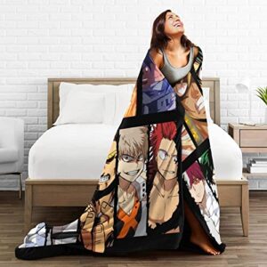 Ultra Soft Anime Flannel Throw Blanket Bedding Suitable for Travel Camping Living Room Sofa Bedroom Decoration Gifts 50"x40"