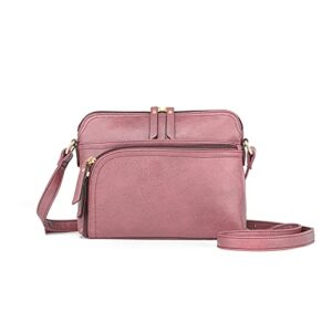 ob ourbag crossbody purse for women ladies lightweight soft pu leather shoulder bag roomy handbag fashion tote shoulder bags pink